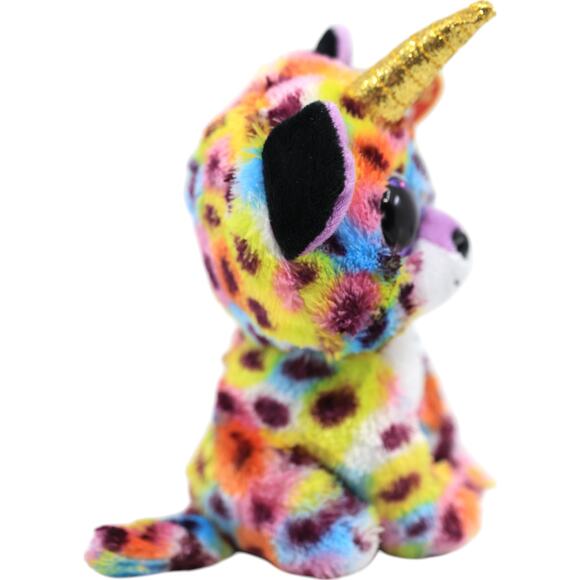 Ty Beanie Boo's Collection 2022 Giselle Spotted Rainbow Unicorn Stuffed Animal - Picture 5 of 9